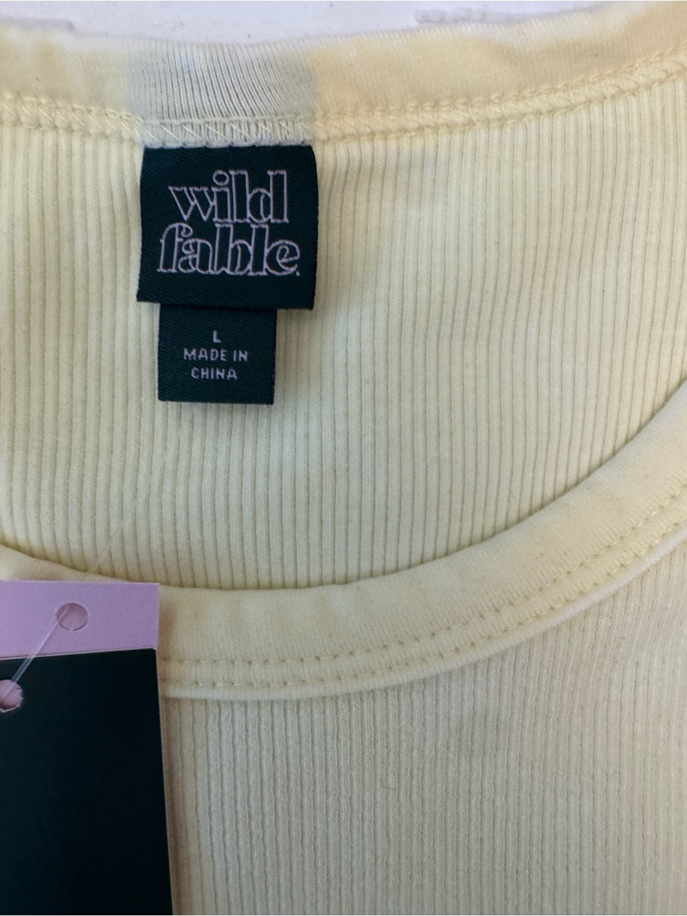 wild fable Pale Yellow Ribbed Tank Top - Picture 3 of 3